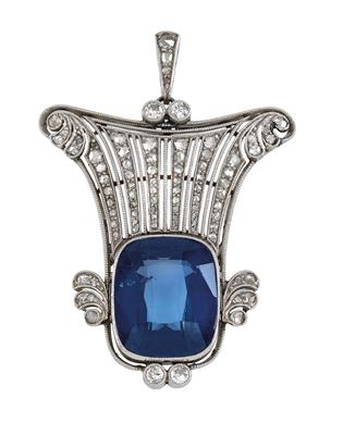 A diamond and spinel pendant - Jewellery