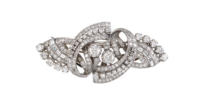 A diamond brooch, total weight ca. 10 ct - Klenoty