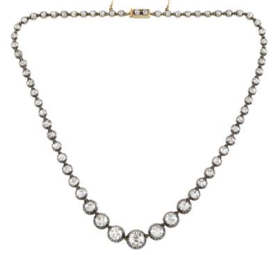 A diamond necklace, total weight ca. 14,50 ct - Klenoty