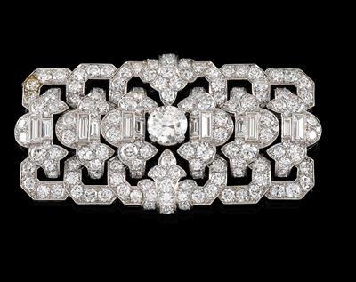 Art Deco Diamantbrosche zus. ca. 10 ct - Juwelen