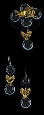 A Biedermeier jewellery set in the shape of bees - Jewellery
