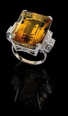 A brilliant and citrine ring - Klenoty