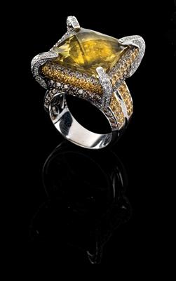 A brilliant and citrine ring - Jewellery