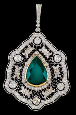 A brilliant and emerald pendant - Jewellery