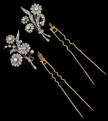 Diamond hairpins total weight c. 8.50 ct - Klenoty