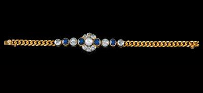 A diamond and sapphire bracelet - Jewellery