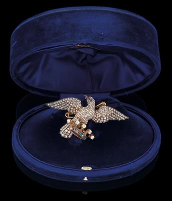 Spilla con diamanti  „ aquila“, in tutto ca. 4 ct - Gioielli