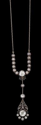 A diamond necklace total weight c. 3 ct - Jewellery