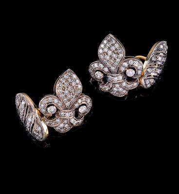 A pair of diamond cufflinks total weight c. 0.90 ct - Klenoty