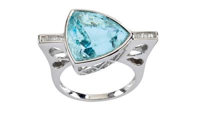 Anello con acquamarina  8,52 ct - Gioielli