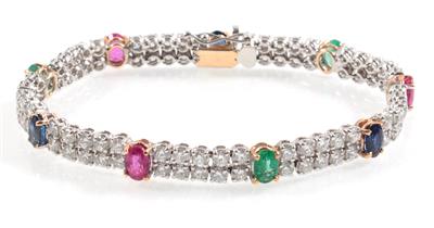 A brilliant and gemstone bracelet - Jewellery