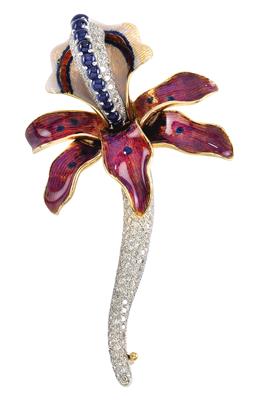 Spilla con brillanti  „Orchidea“ - Gioielli