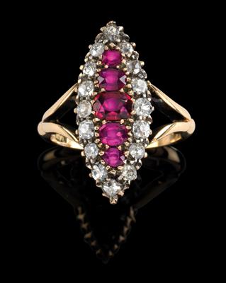 A diamond and ruby ring - Klenoty