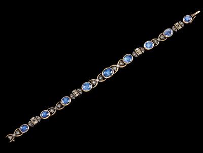 A diamond and sapphire bracelet - Klenoty