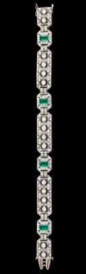 A diamond and emerald bracelet - Klenoty