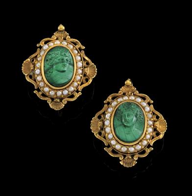 A pair of cameo ear rings - Klenoty