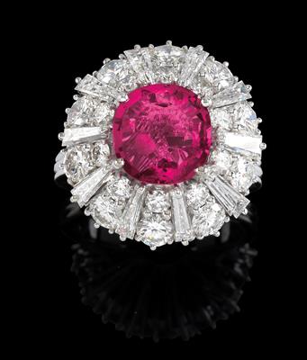 A ring set with untreated ruby ca. 2,70 ct - Klenoty