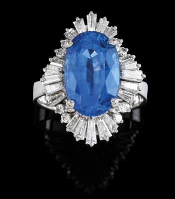A ring set with an untreated sapphire ca. 7,50 ct - Klenoty