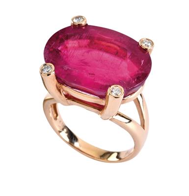 A rubellite ring 22,68 ct - Jewellery