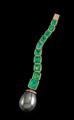 Smaragd Kulturperlenanhänger - Juwelen