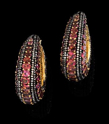 Tourmaline and diamond creoles - Jewellery