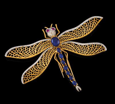 A brilliant brooch in the shape of a dragonfly - Klenoty