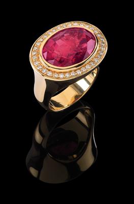 A rubellite ring c. 12 ct - Jewellery