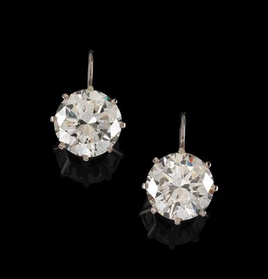 A pair of solitaire earrings total weight 11.45 ct - Jewellery