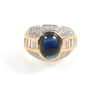 A brilliant and sapphire ring - Jewellery