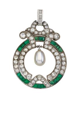 Diamant Smaragdanhänger - Juwelen