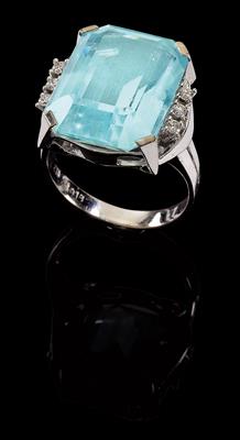 An aquamarine ring c. 20 ct - Jewellery