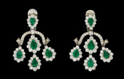 Brillant Smaragdohrgehänge - Juwelen