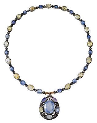 A Buccellati necklace with untreated sapphires, total weight c. 100 ct - Klenoty