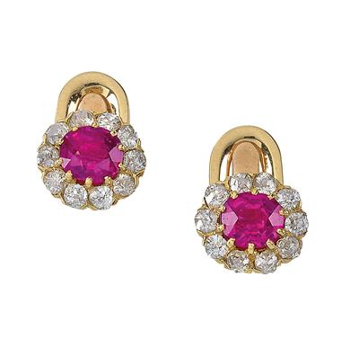 Collar studs with untreated rubies total weight c. 0.60 ct - Jewellery