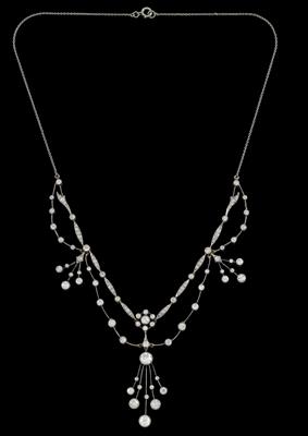 An old-cut diamond necklace, total weight ca. 2.50 ct - Klenoty