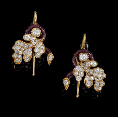 A pair of old-cut diamond earrings, total weight c. 1.50 ct - Jewellery