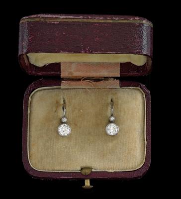 A pair of brilliant ear pendants, total weight c. 1 ct - Jewellery