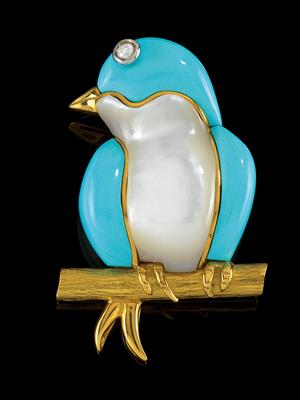 A brooch in the shape of a bird - Klenoty