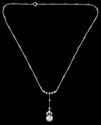 An old-cut diamond necklace, total weight ca. 3.30 ct - Jewellery
