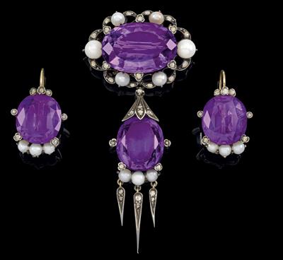 An amethyst jewellery set, total weight c. 45 ct - Klenoty