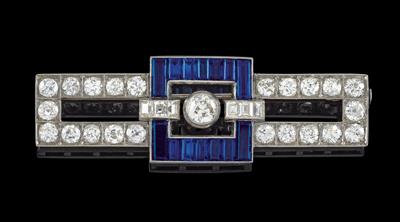 An Art Deco diamond brooch total weight c. 3.15 ct - Klenoty