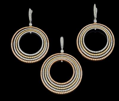 A brilliant jewellery set, total weight 3.84 ct - Klenoty