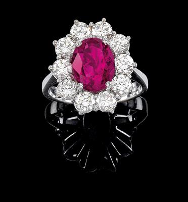 A ruby and brilliant ring - Jewellery