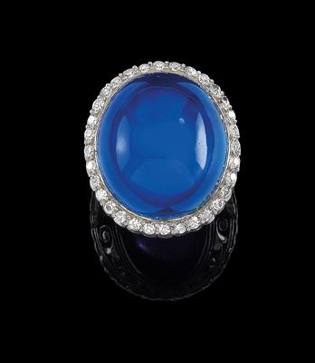 A star sapphire ring c. 35 ct - Jewellery