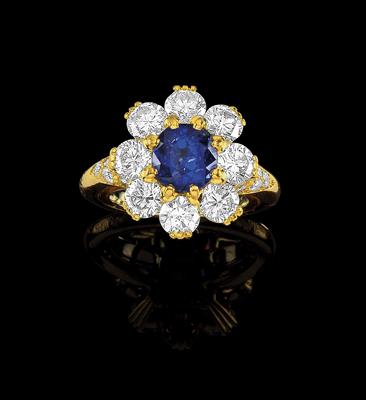 A Van Cleef & Arpels ring with untreated sapphire c. 2.60 ct - Gioielli