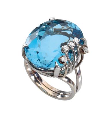 An aquamarine ring ca. 24 ct - Jewellery