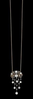 A diamond necklace, total weight ca. 2,20 ct - Klenoty