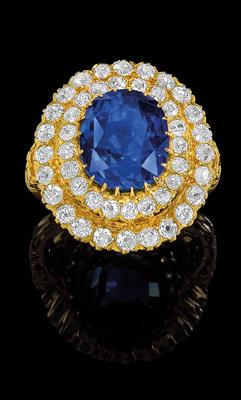 A ring with untreated sapphire, ca. 10 ct - Gioielli