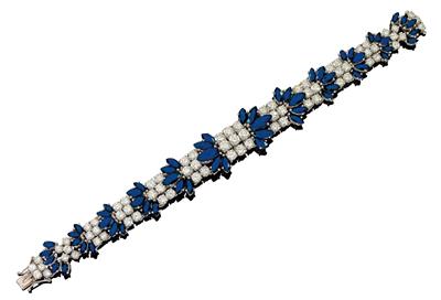 A brilliant and sapphire bracelet - Klenoty