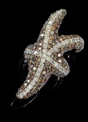 A brilliant ring ‘starfish’, total weight c. 9 ct - Gioielli